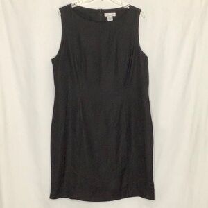 Savannah Black Linen Rayon Sleeveless Sheath Dress Size 16